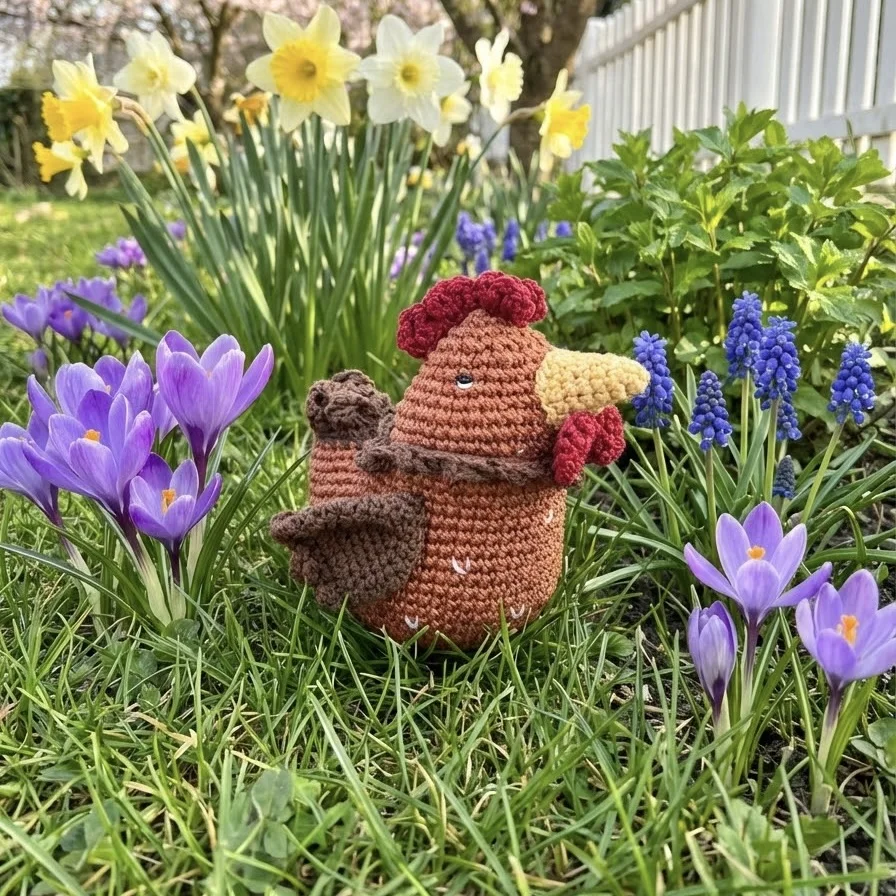 Szívecskés horgolt tyúkanyó